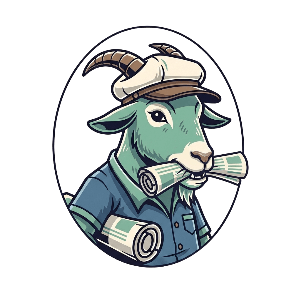 Headline Goat mascot logo