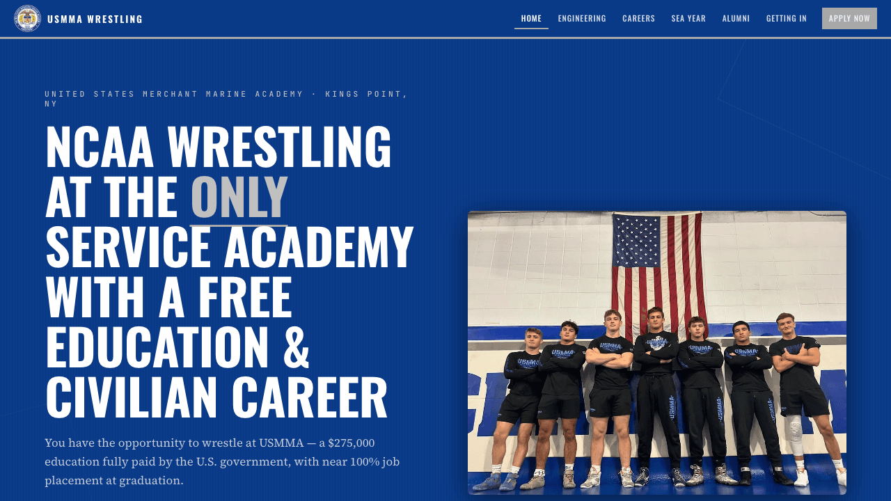 USMMA Wrestling recruitment website